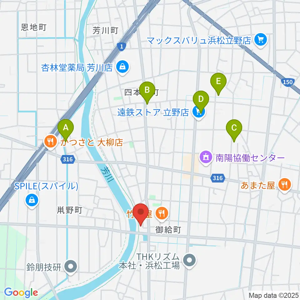 大鳥楽器周辺の駐車場・コインパーキング一覧地図