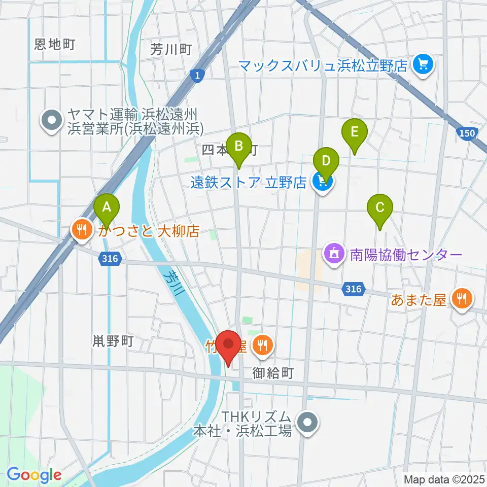 大鳥楽器周辺の駐車場・コインパーキング一覧地図