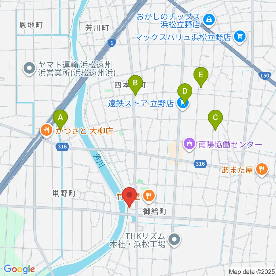 大鳥楽器周辺の駐車場・コインパーキング一覧地図