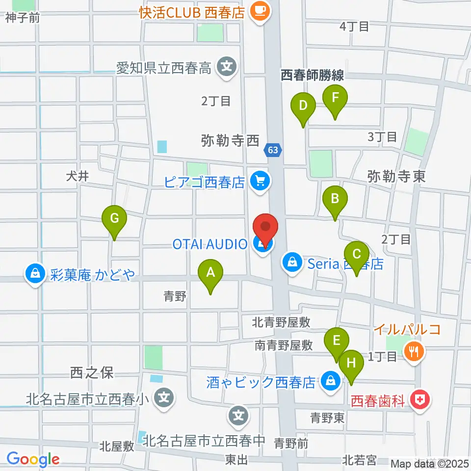 オタイレコード周辺の駐車場・コインパーキング一覧地図