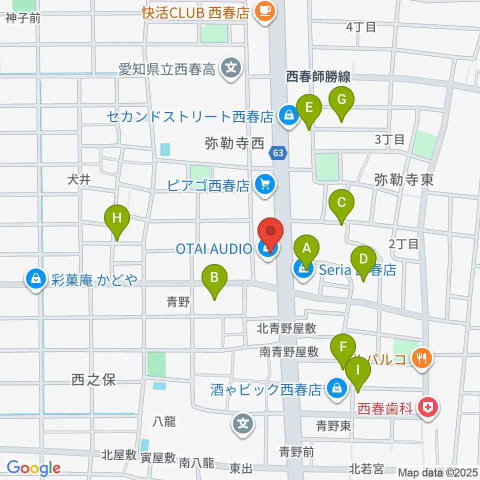 オタイレコード周辺の駐車場・コインパーキング一覧地図