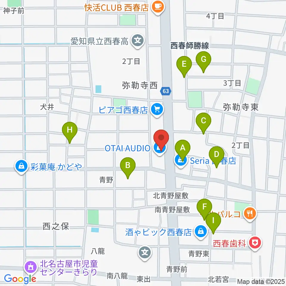 オタイレコード周辺の駐車場・コインパーキング一覧地図