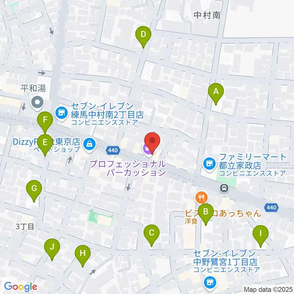 プロフェッショナル・パーカッション周辺の駐車場・コインパーキング一覧地図