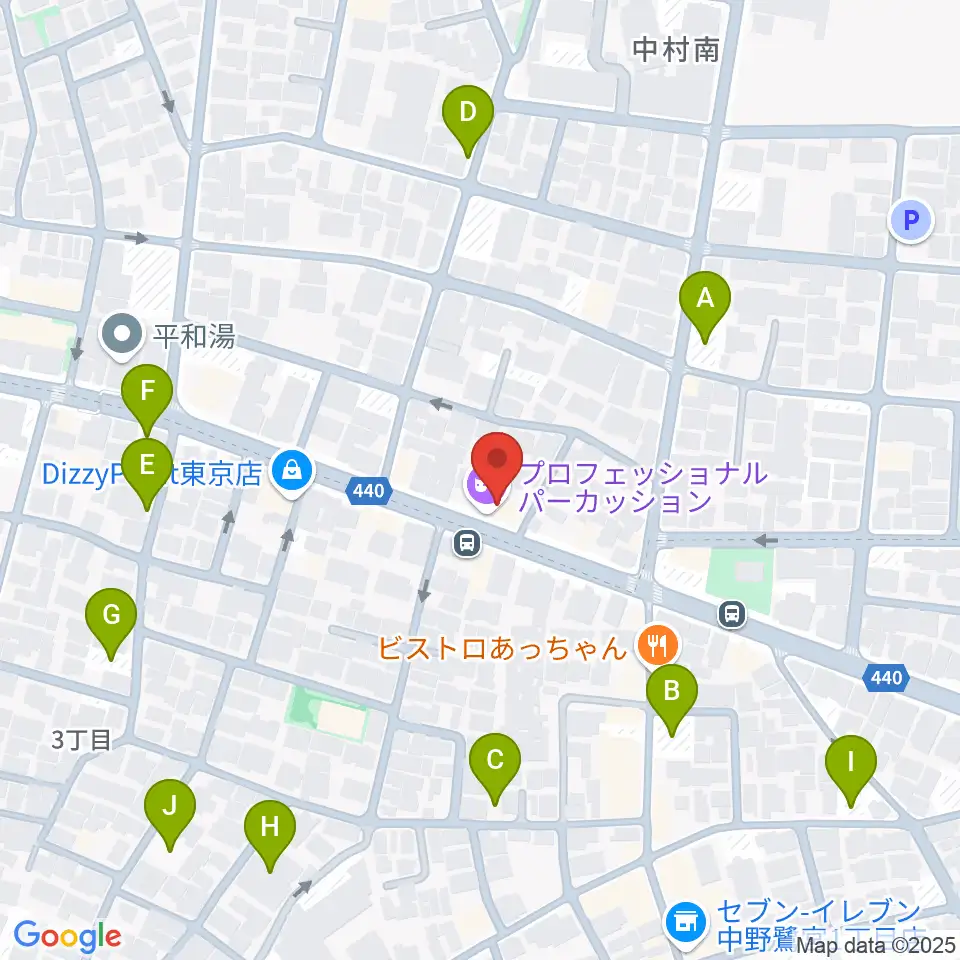 プロフェッショナル・パーカッション周辺の駐車場・コインパーキング一覧地図