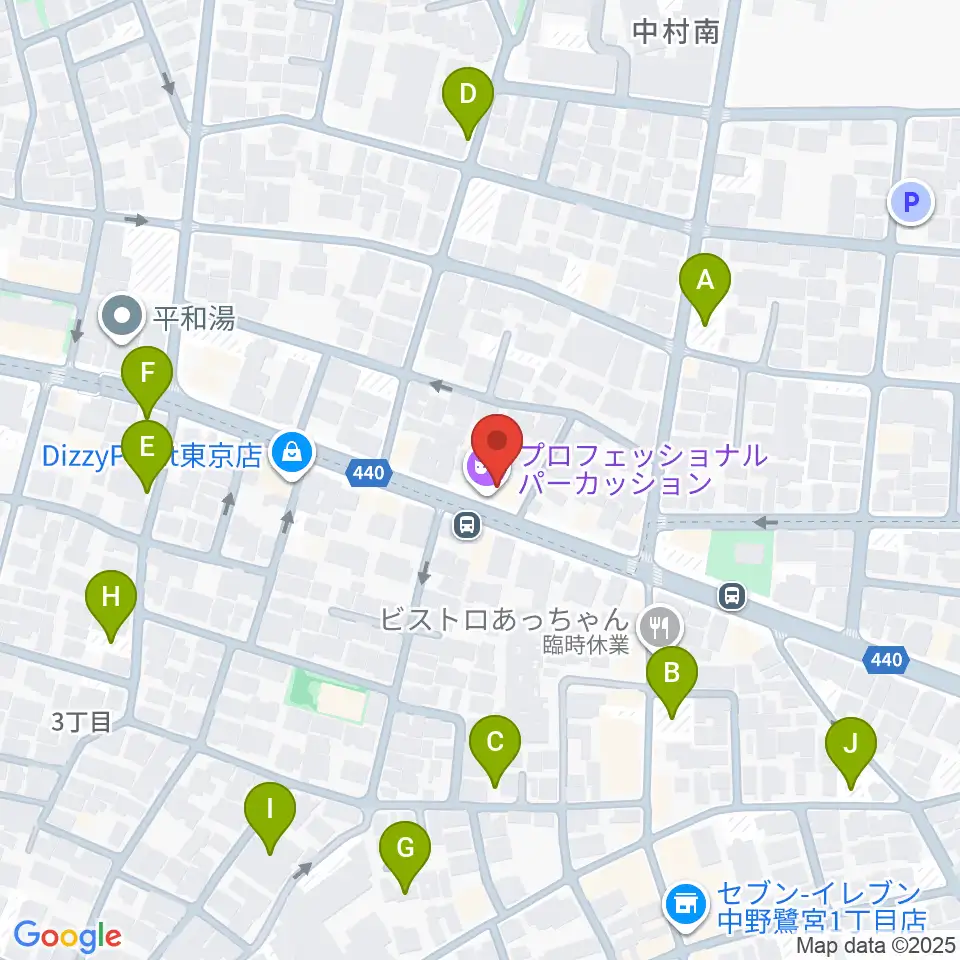 プロフェッショナル・パーカッション周辺の駐車場・コインパーキング一覧地図