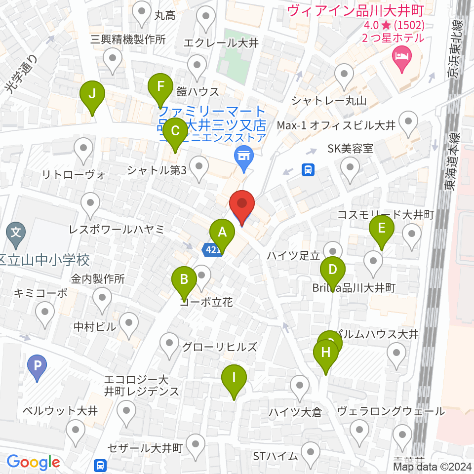 シブヤ楽器店周辺の駐車場・コインパーキング一覧地図