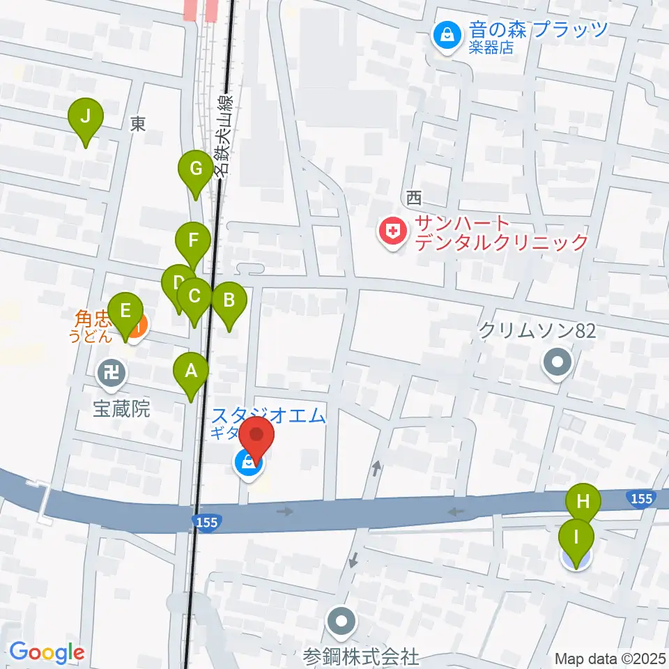 スタジオエム周辺の駐車場・コインパーキング一覧地図