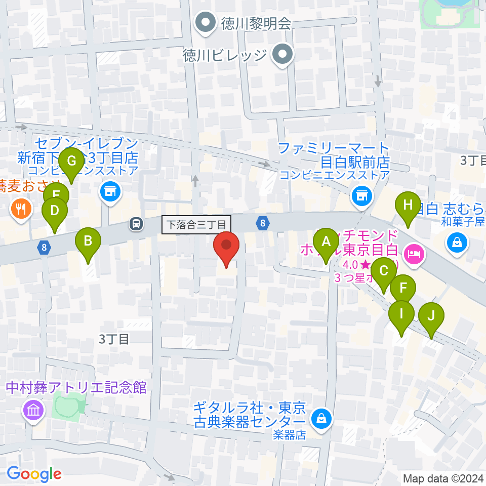 フルート専門店 テオバルト周辺の駐車場・コインパーキング一覧地図