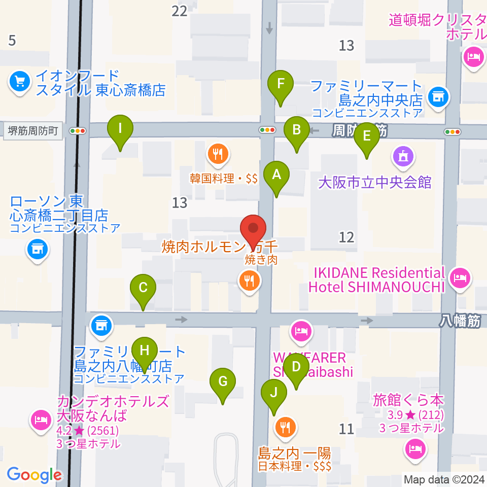 ツタヤ楽器周辺の駐車場・コインパーキング一覧地図