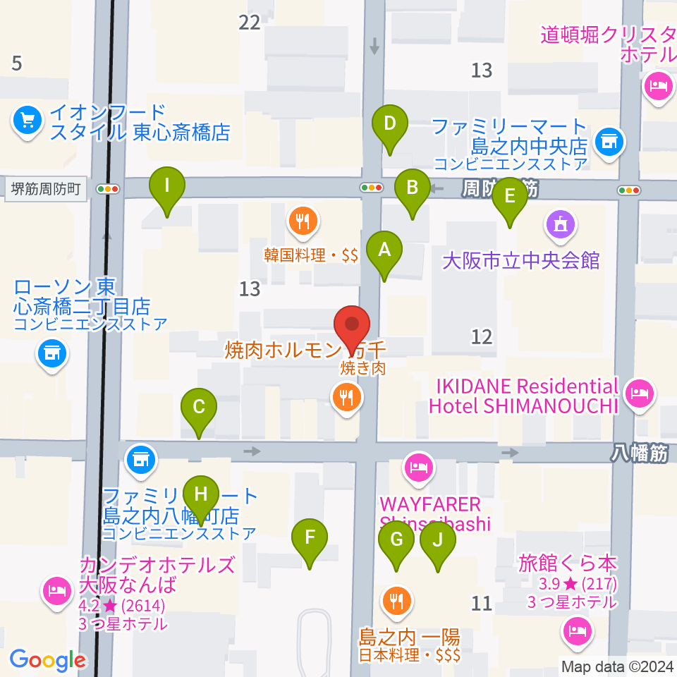 ツタヤ楽器周辺の駐車場・コインパーキング一覧地図