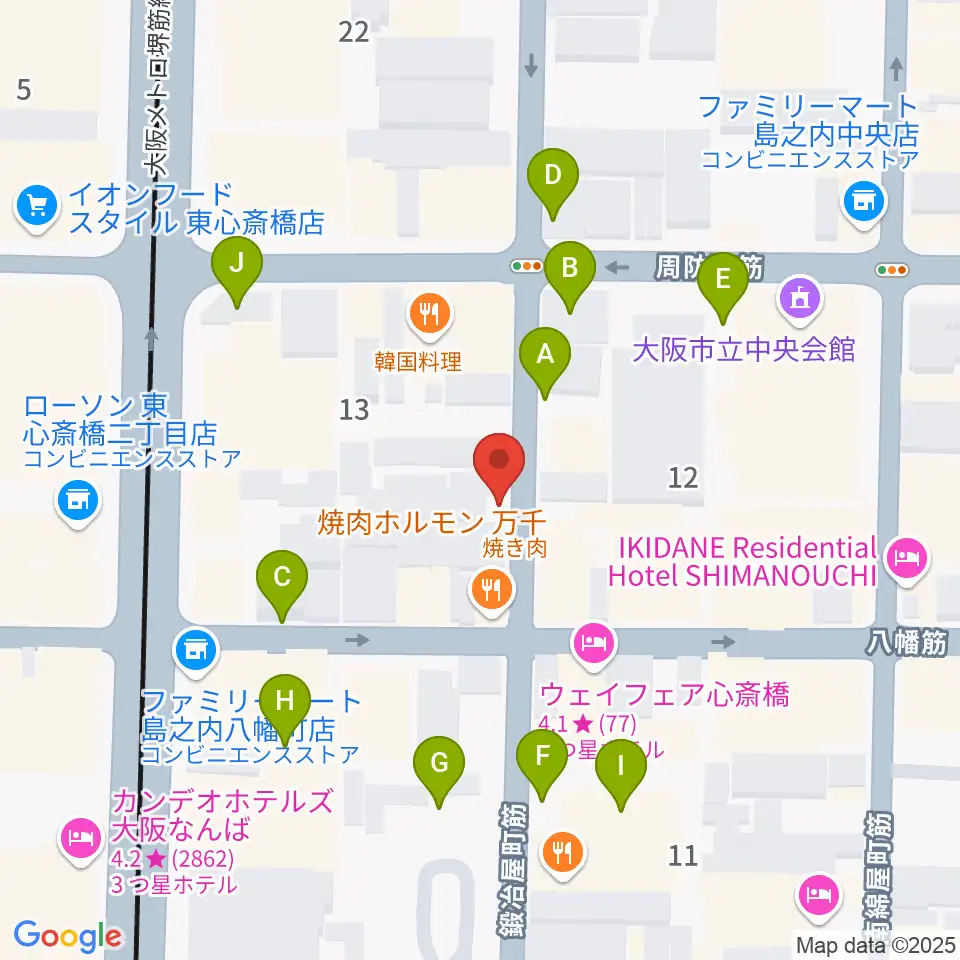 ツタヤ楽器周辺の駐車場・コインパーキング一覧地図