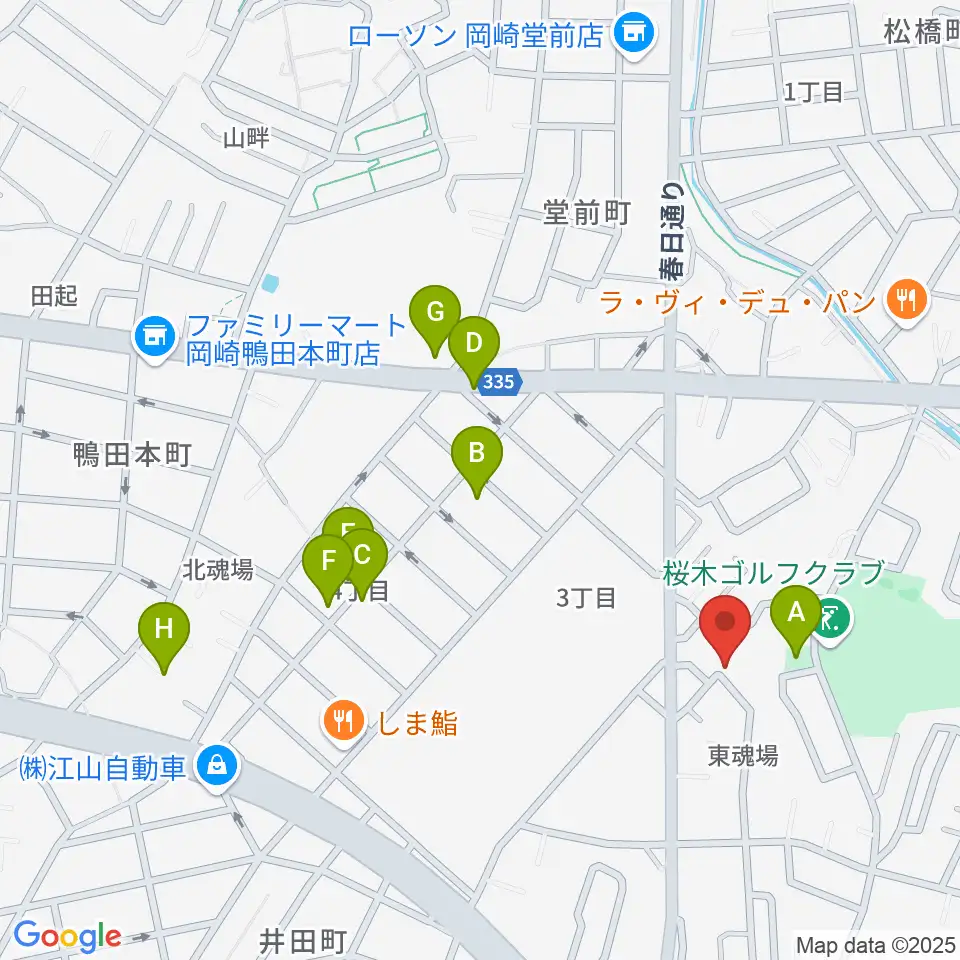 ヴィルトゥオーゾ岡崎店周辺の駐車場・コインパーキング一覧地図