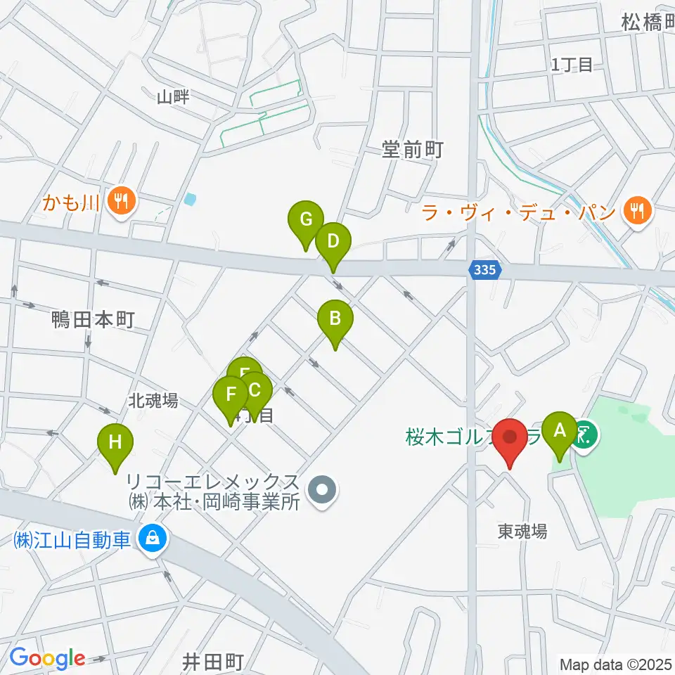 ヴィルトゥオーゾ岡崎店周辺の駐車場・コインパーキング一覧地図