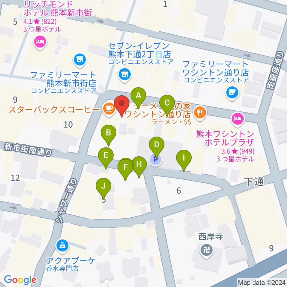 和楽器市場（森楽器）周辺の駐車場・コインパーキング一覧地図