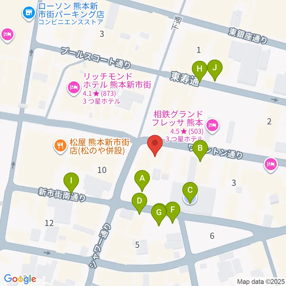 森楽器 和楽器市場周辺の駐車場・コインパーキング一覧地図