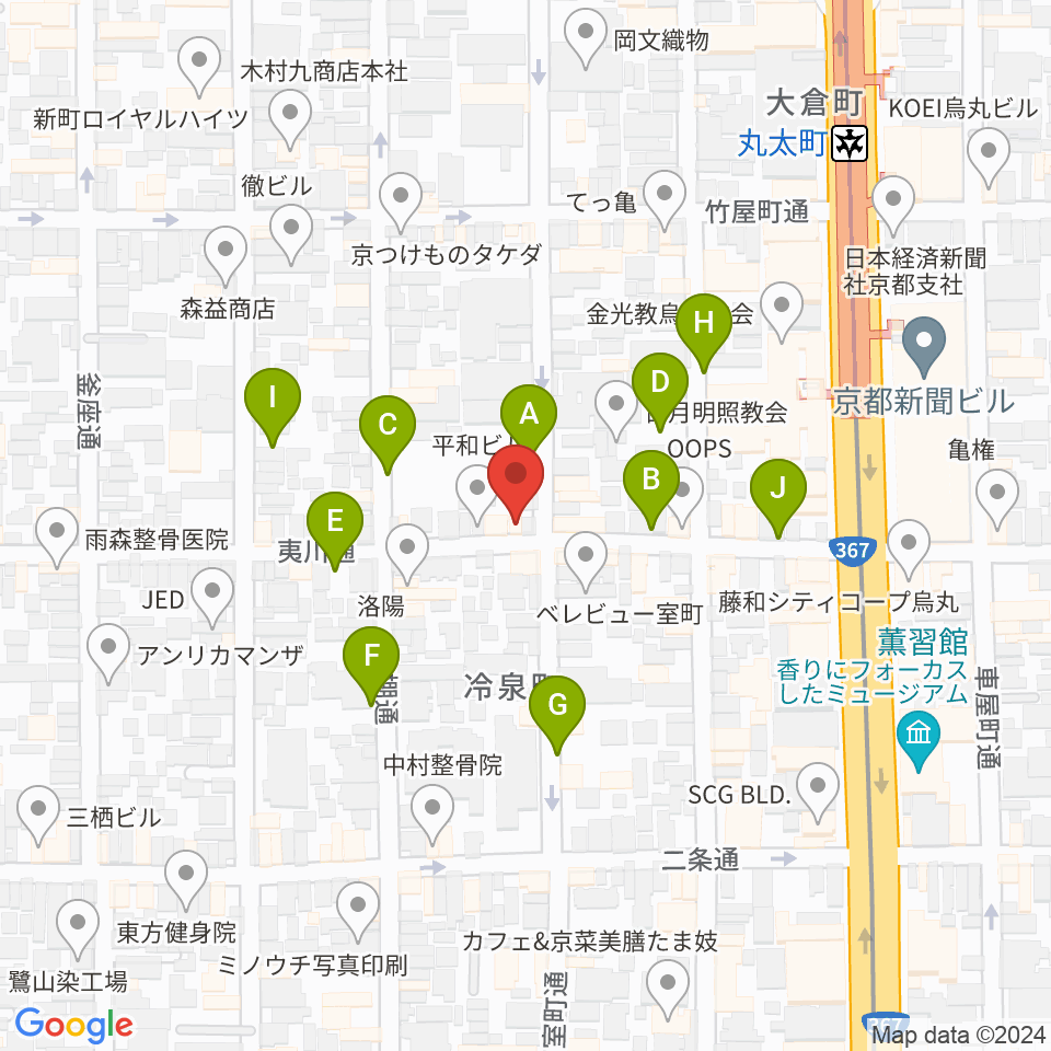 ユリ楽器周辺の駐車場・コインパーキング一覧地図