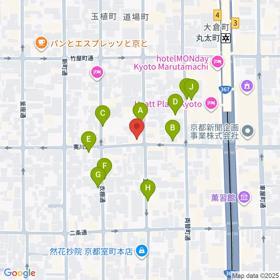 ユリ楽器周辺の駐車場・コインパーキング一覧地図