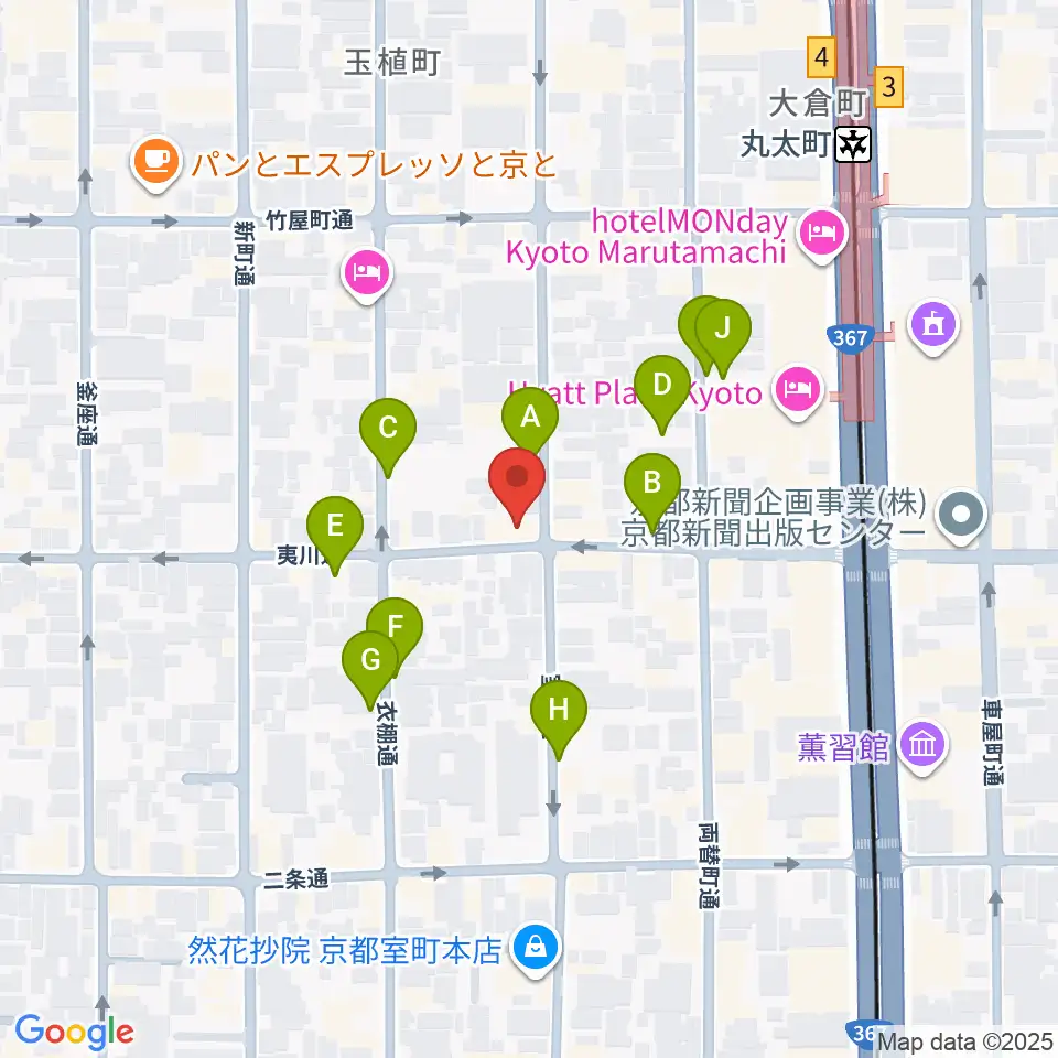 ユリ楽器周辺の駐車場・コインパーキング一覧地図