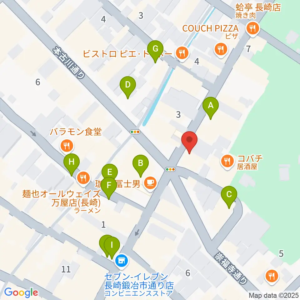 初美屋楽器店周辺の駐車場・コインパーキング一覧地図