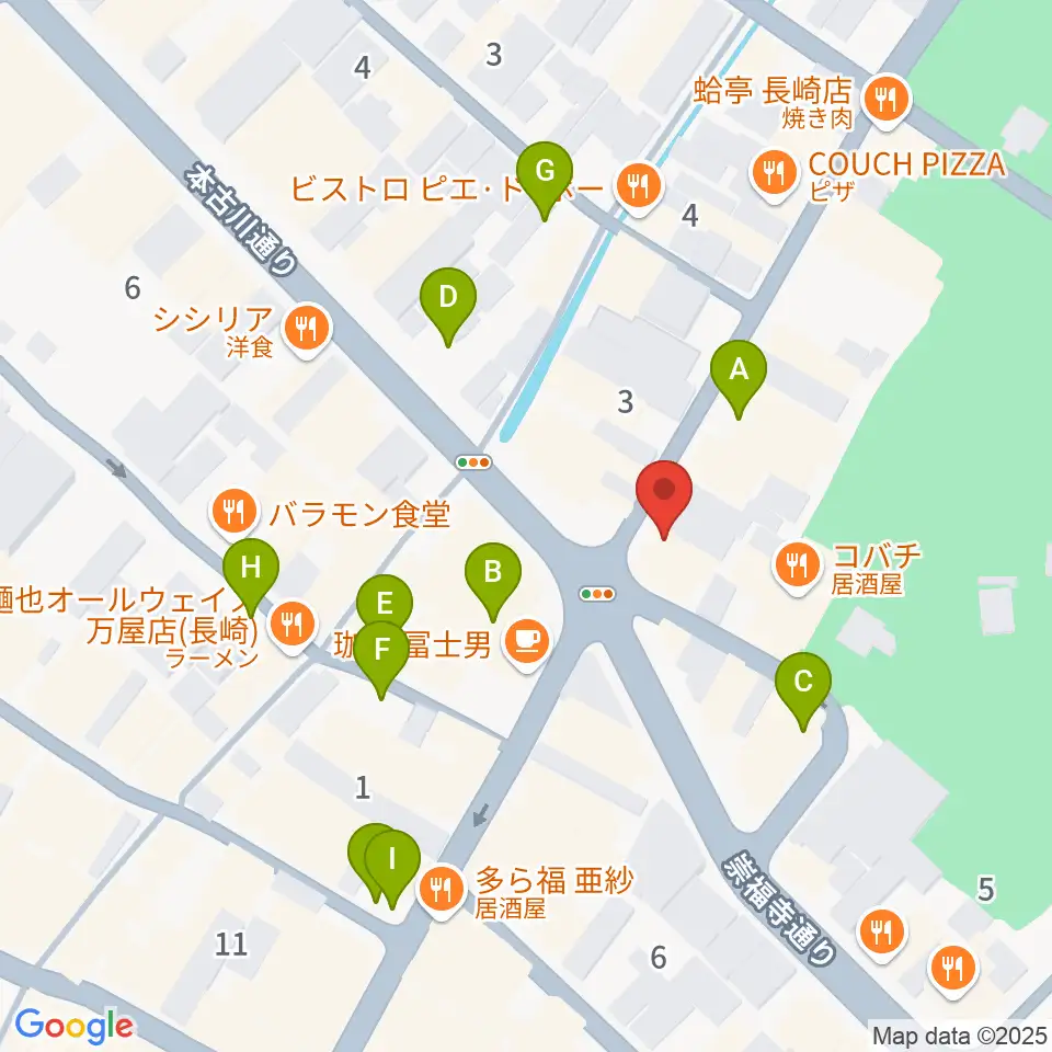 初美屋楽器店周辺の駐車場・コインパーキング一覧地図