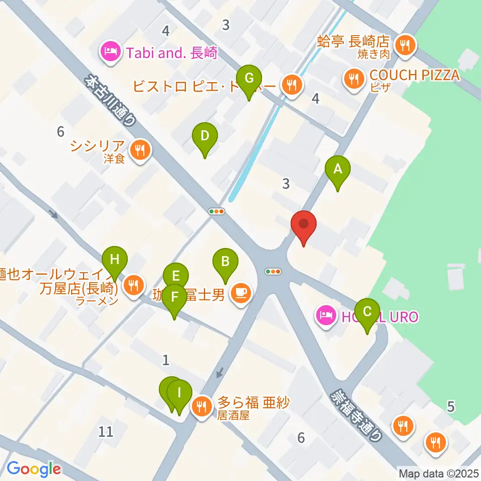 初美屋楽器店周辺の駐車場・コインパーキング一覧地図
