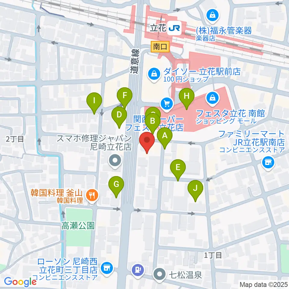 福永管楽器 ハーモニー楽器周辺の駐車場・コインパーキング一覧地図