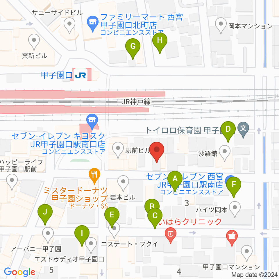 箏三絃なかにし周辺の駐車場・コインパーキング一覧地図