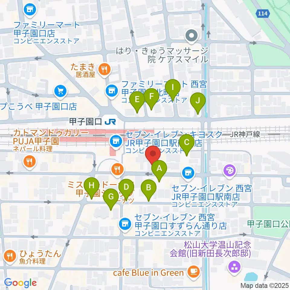 箏三絃なかにし周辺の駐車場・コインパーキング一覧地図