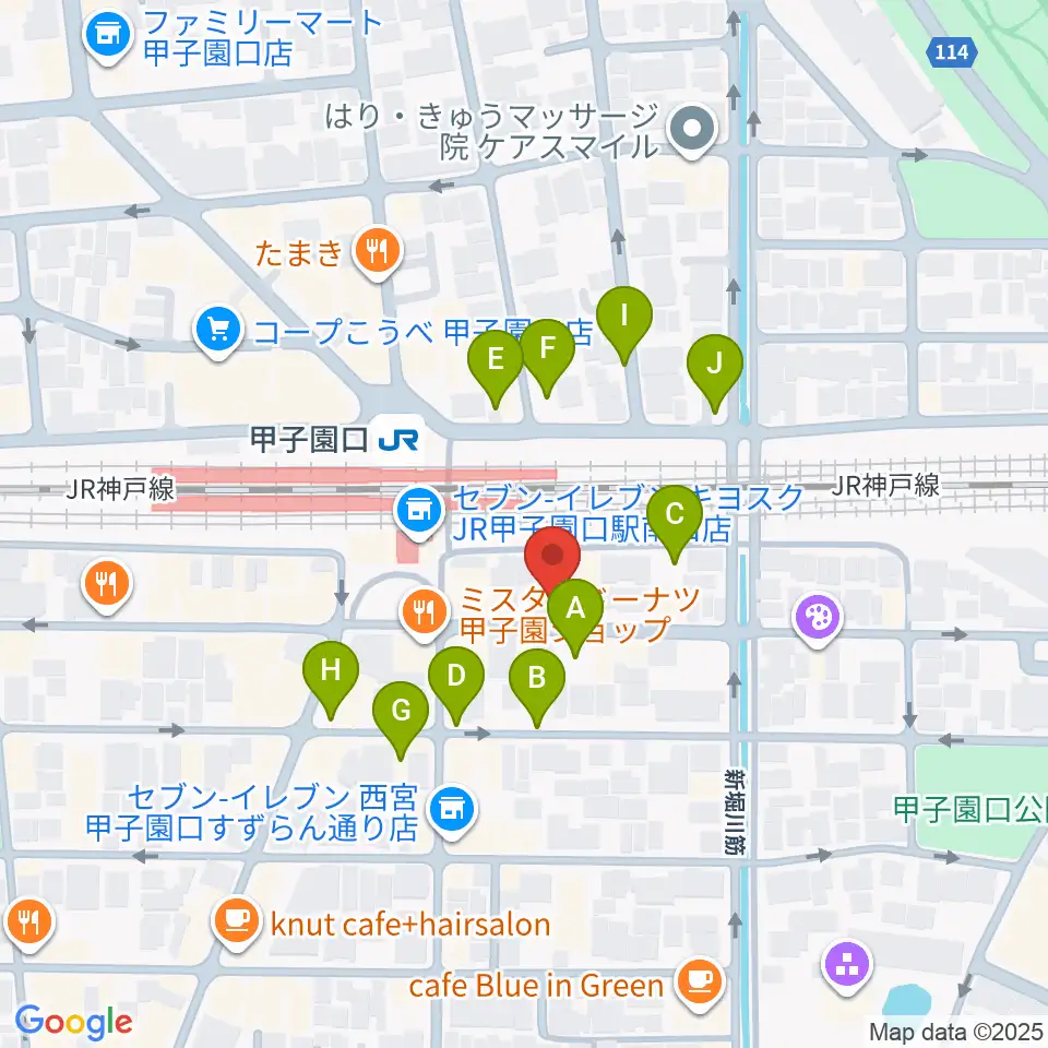 箏三絃なかにし周辺の駐車場・コインパーキング一覧地図
