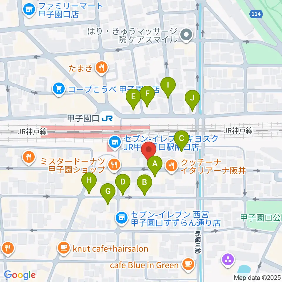 箏三絃なかにし周辺の駐車場・コインパーキング一覧地図