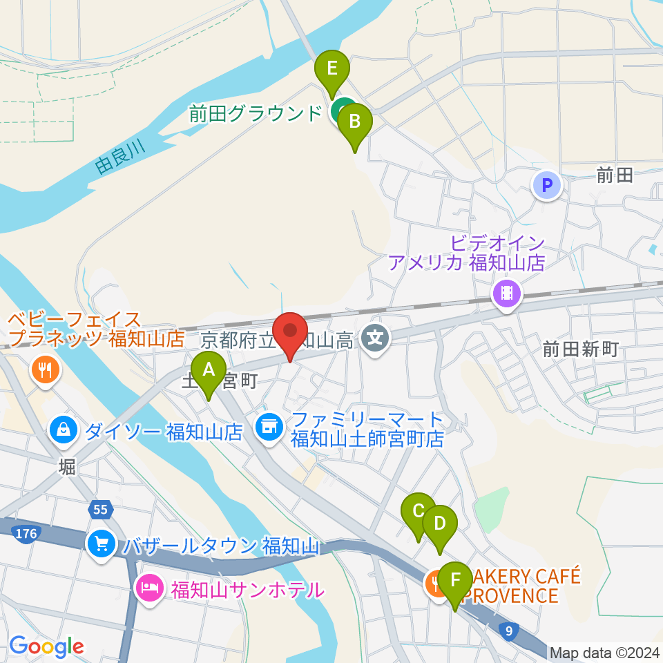 光陽堂 福知山本店周辺の駐車場・コインパーキング一覧地図