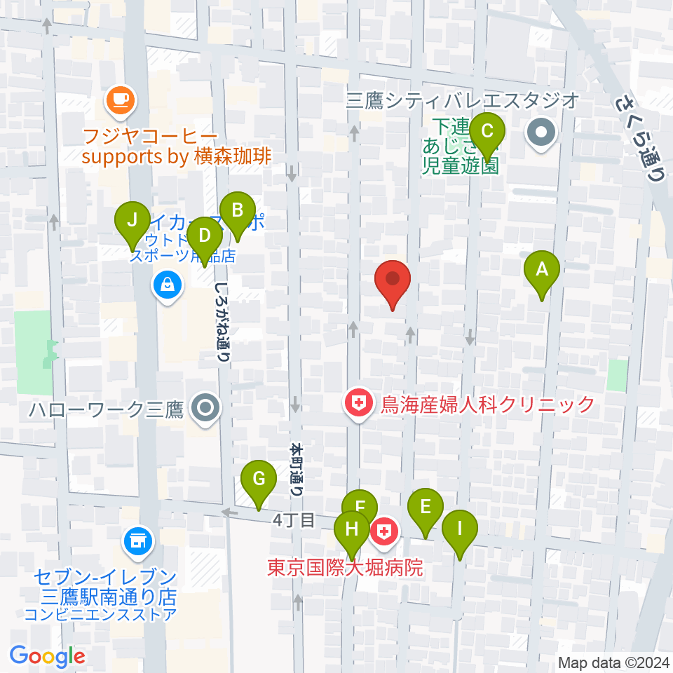 コントラバス専門店アット周辺の駐車場・コインパーキング一覧地図