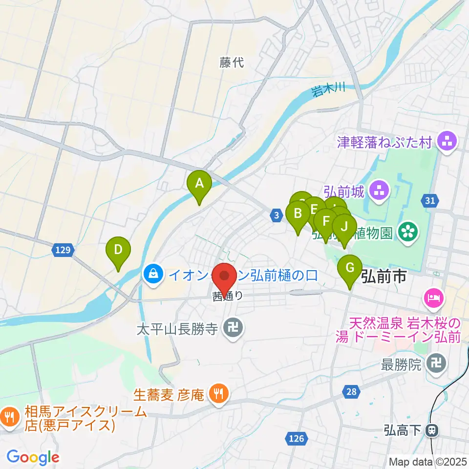 津軽三味線 まんじ三味線店周辺の駐車場・コインパーキング一覧地図