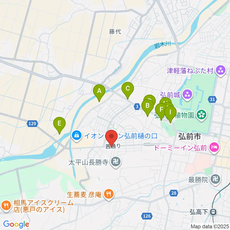 津軽三味線 まんじ三味線店周辺の駐車場・コインパーキング一覧地図