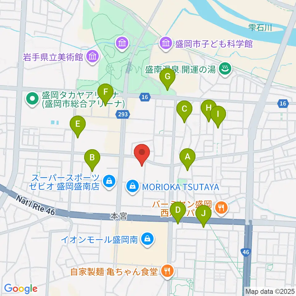 REDHOT盛岡周辺の駐車場・コインパーキング一覧地図