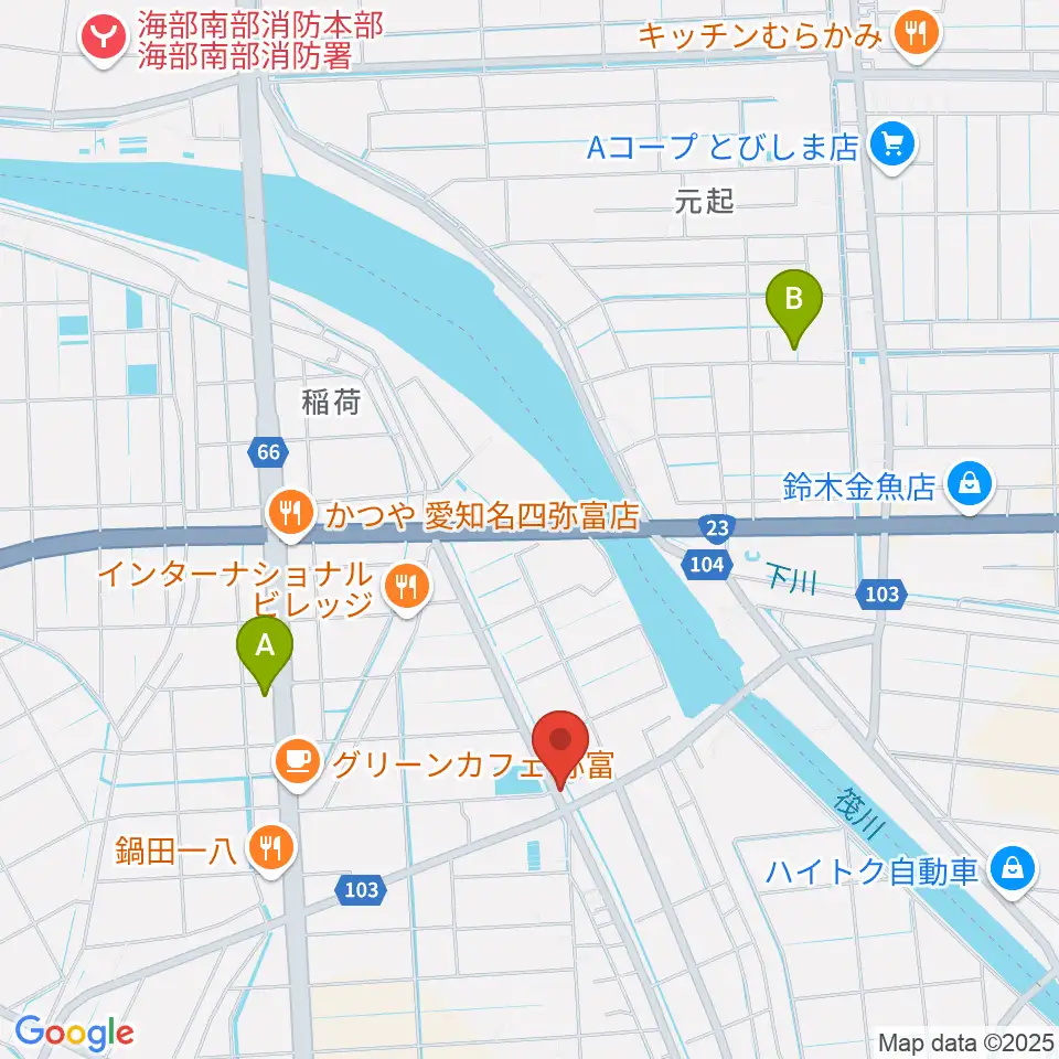 ギター工房フォーエム周辺の駐車場・コインパーキング一覧地図