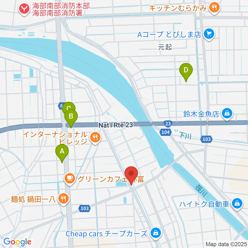 ギター工房フォーエム周辺の駐車場・コインパーキング一覧地図