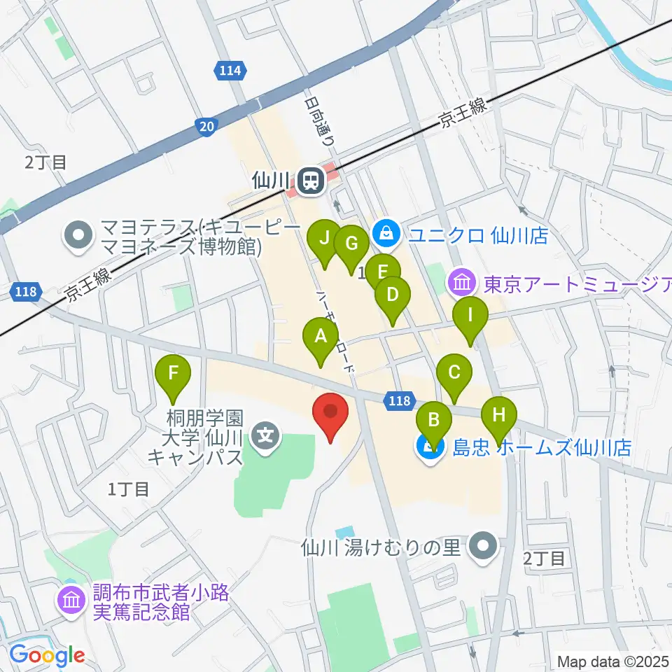 桐朋学園大学音楽学部周辺の駐車場・コインパーキング一覧地図