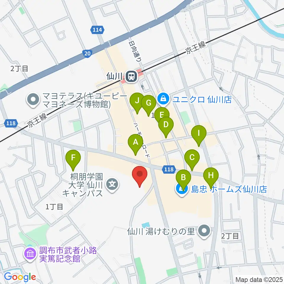 桐朋学園大学音楽学部周辺の駐車場・コインパーキング一覧地図