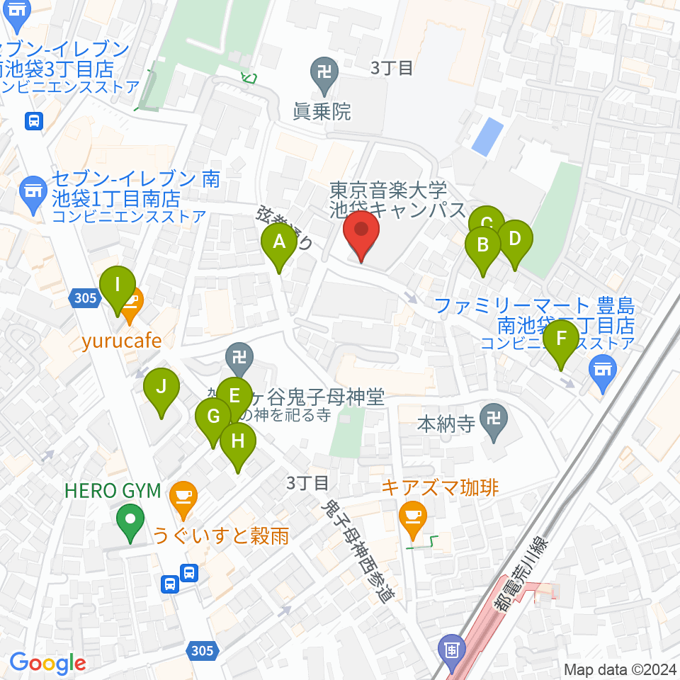 東京音楽大学周辺の駐車場・コインパーキング一覧地図