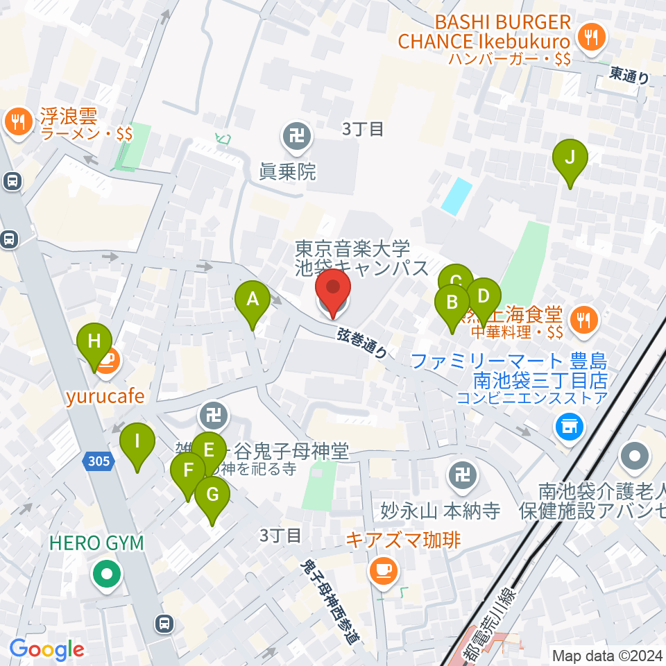 東京音楽大学周辺の駐車場・コインパーキング一覧地図