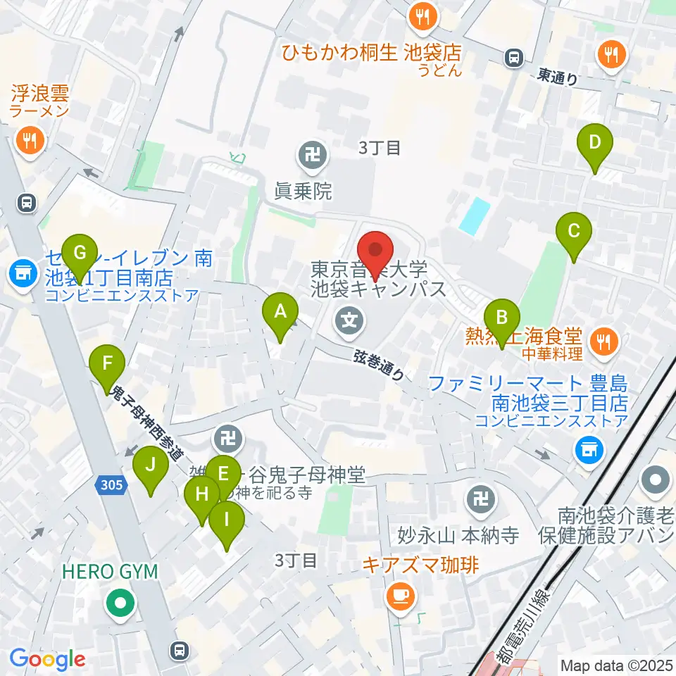 東京音楽大学付属高等学校周辺の駐車場・コインパーキング一覧地図