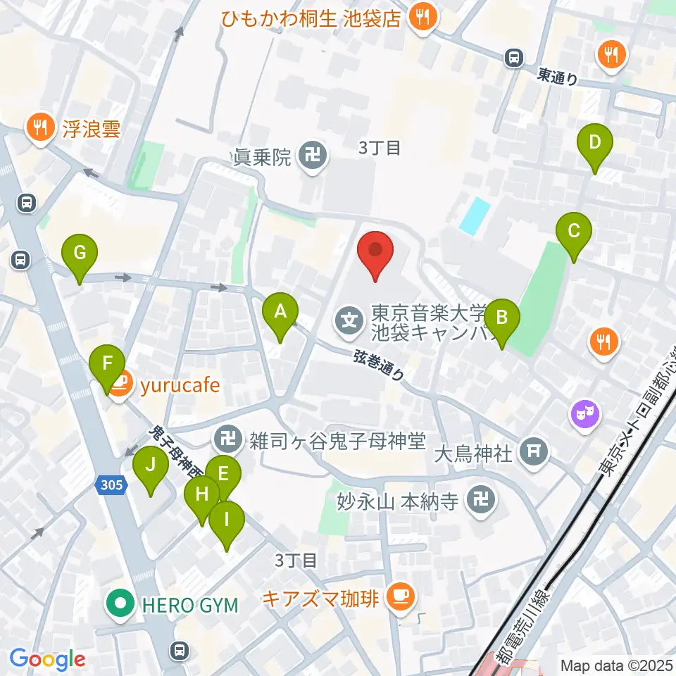 東京音楽大学付属高等学校周辺の駐車場・コインパーキング一覧地図