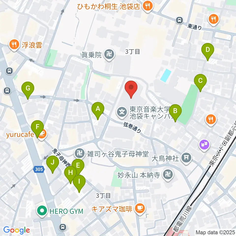 東京音楽大学付属高等学校周辺の駐車場・コインパーキング一覧地図