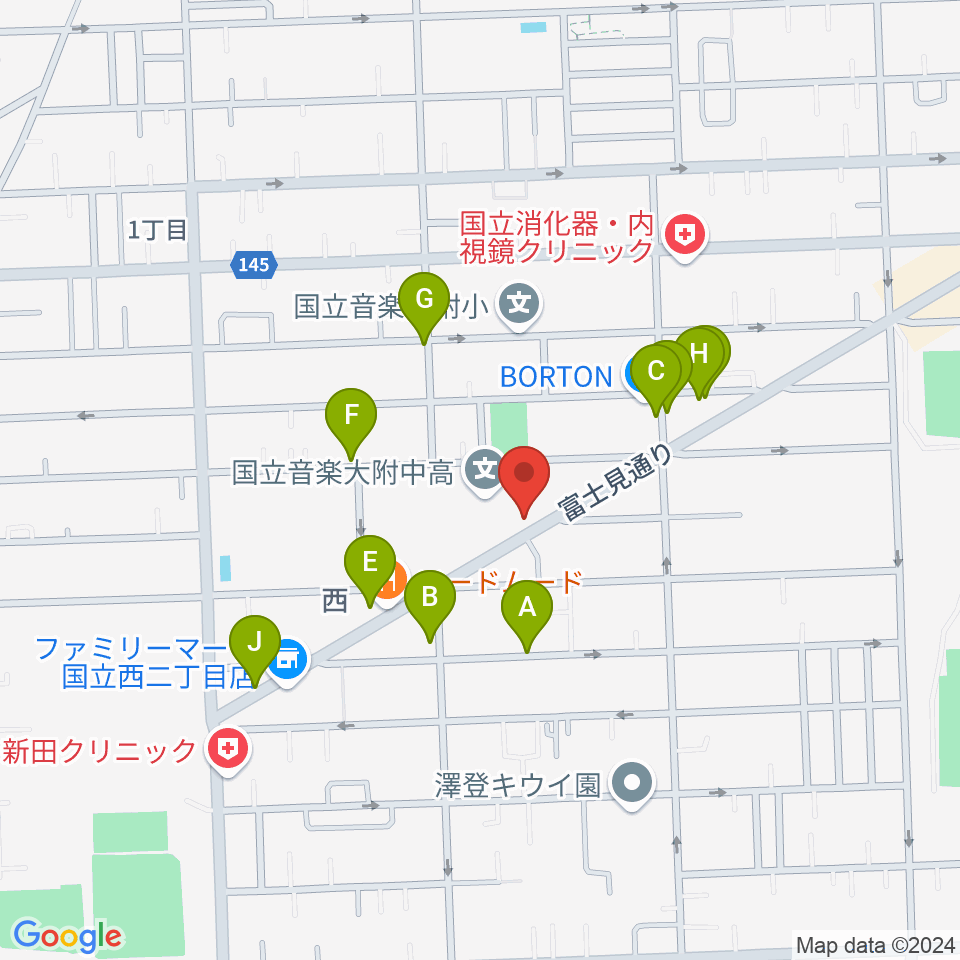 国立音楽大学附属高等学校音楽科周辺の駐車場・コインパーキング一覧地図