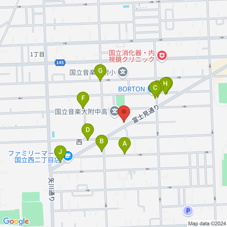 国立音楽大学附属高等学校音楽科周辺の駐車場・コインパーキング一覧地図