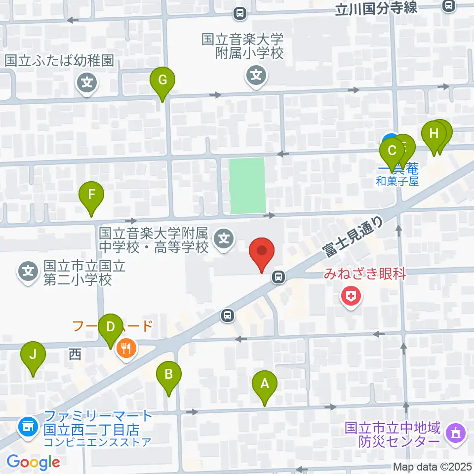 国立音楽大学附属高等学校音楽科周辺の駐車場・コインパーキング一覧地図