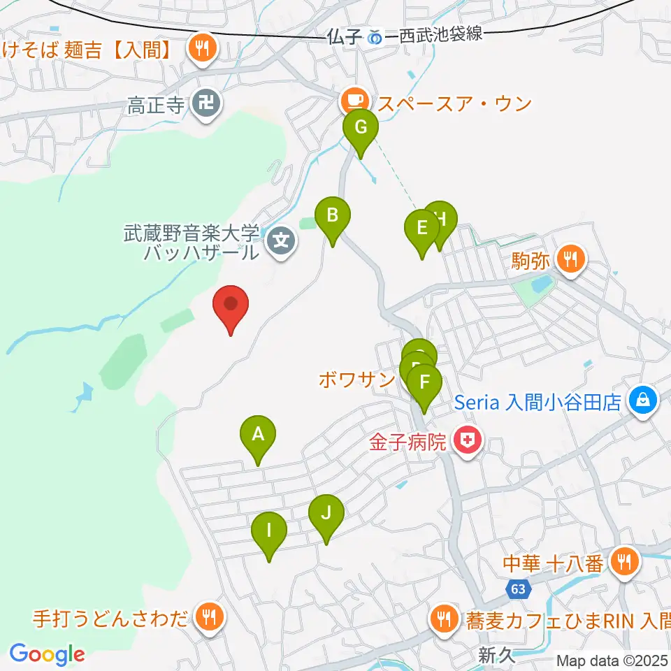 武蔵野音楽大学付属高校音楽科周辺の駐車場・コインパーキング一覧地図