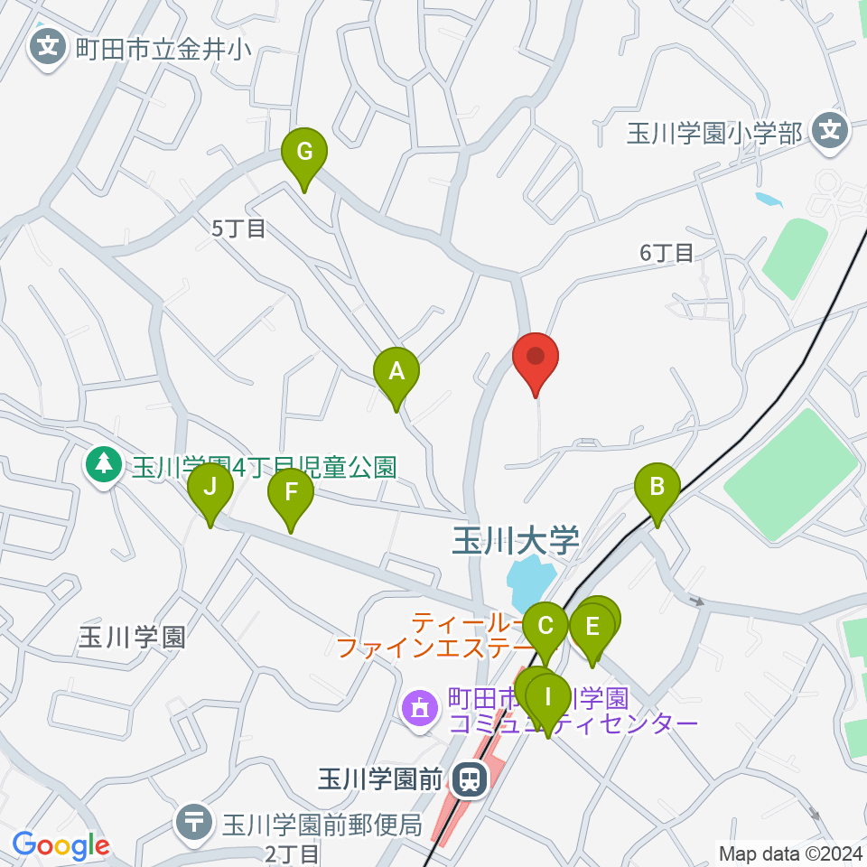 玉川大学芸術学部周辺の駐車場・コインパーキング一覧地図