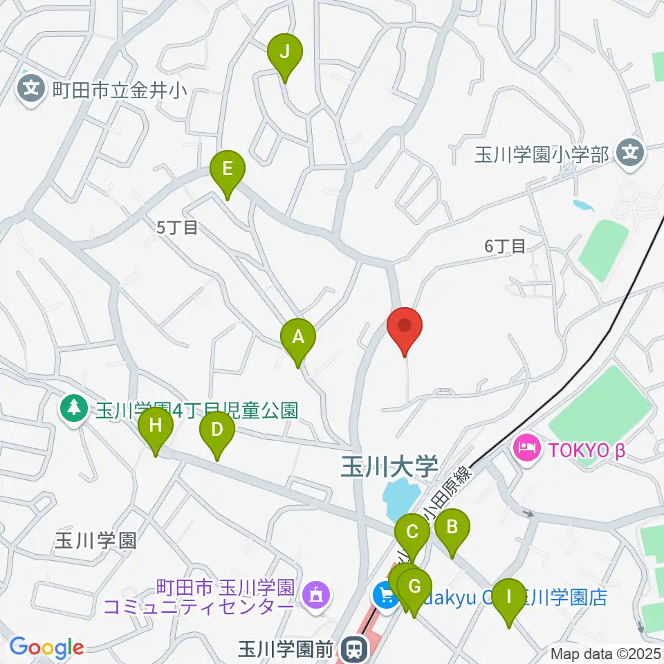 玉川大学芸術学部周辺の駐車場・コインパーキング一覧地図